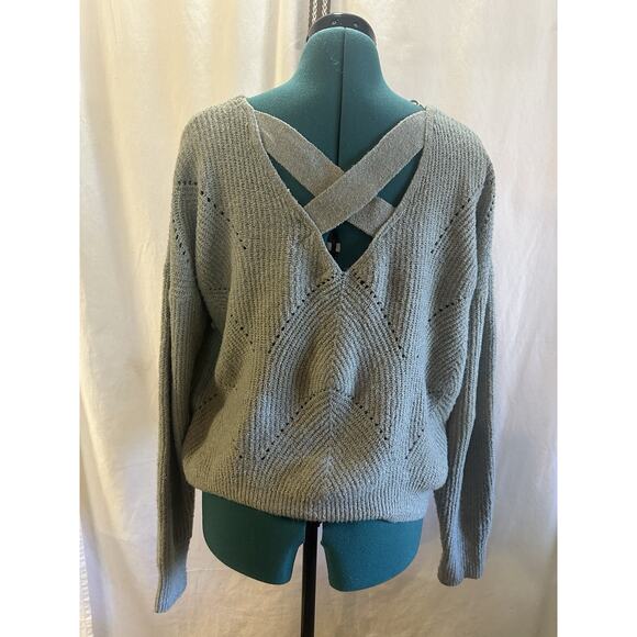 Pinque Soft Knit Crisscross Back Mint Green Sweater – Size M - Picture 3 of 6